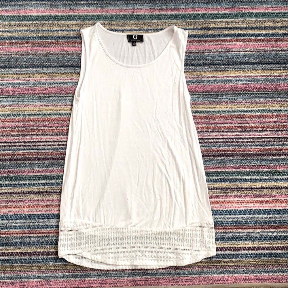 White Tank top with laces edge